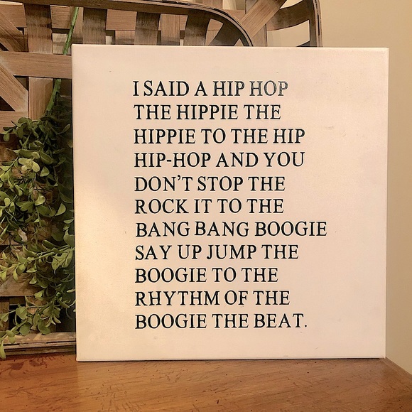 Handmade Hip Hop Canvas 14” x 14” Wall Decor - Picture 2 of 3